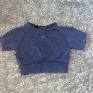 Bo+Tee Blue Crop Top Small